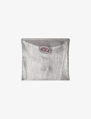 DIESEL: M Clarksville logo-badge ribbed strapless stretch-cotton top