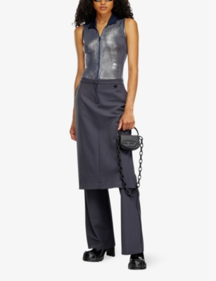 DIESEL: P-Earl Hybrid wool-blend skirt-trousers