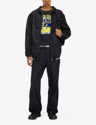 Diesel J-post Recycled Zip-up Hooded Jacket In 9xx