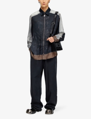 DIESEL: P-Dreyer relaxed-fit wide-leg woven trousers