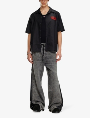 DIESEL: S-Mac logo-embroidered short-sleeve cotton shirt
