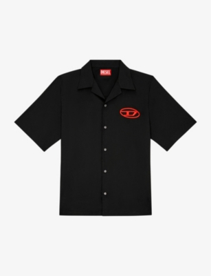DIESEL: S-Mac logo-embroidered short-sleeve cotton shirt