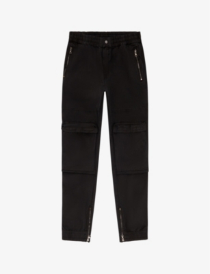 Shop Diesel Mens  P-beeck Patch-pocket Elasticated-waist Cotton Trousers In 9xx