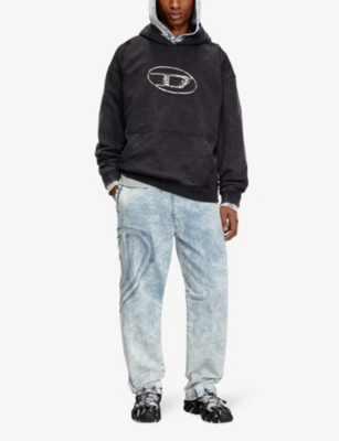 Diesel S-boxt Logo-print Cotton Hoodie In 9xx