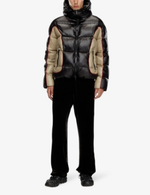 DIESEL: W-Ostend hooded shiny-ripstop puffer jacket