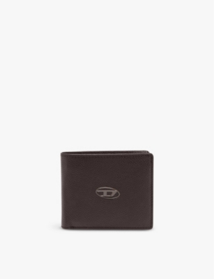 DIESEL: Logo-badge bi-fold leather waller