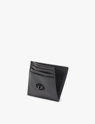 DIESEL: Logo-badge leather cardholder