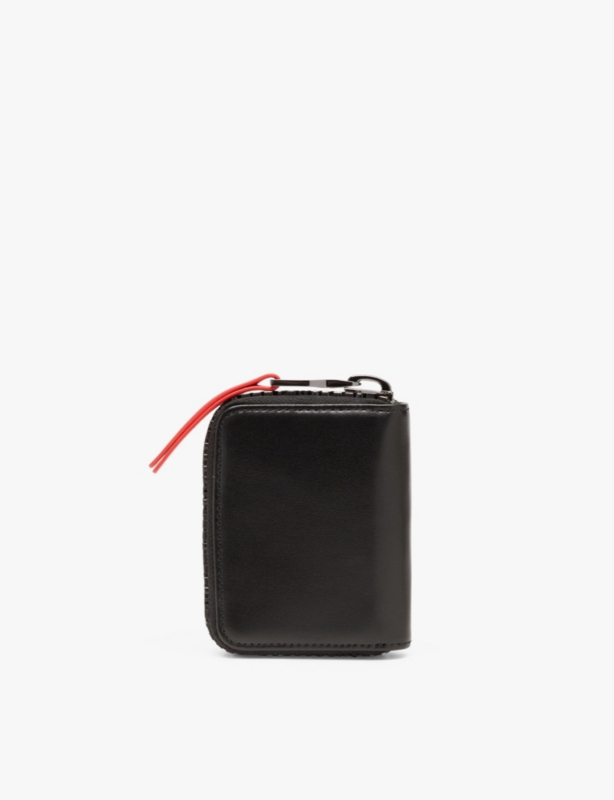 Zip-D logo-embossed leather key holder wallet