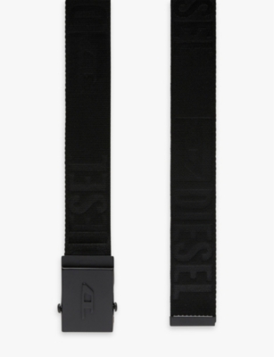 DIESEL: B-Diesel Ind logo-motif woven tape belt