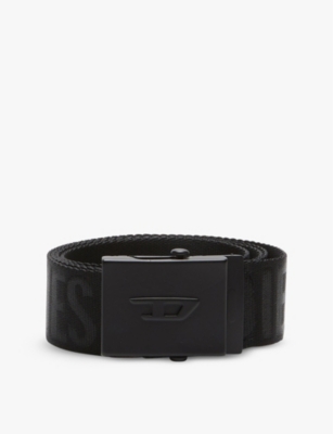 DIESEL: B-Diesel Ind logo-motif woven tape belt