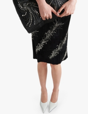 PRADA: Pointed-toe leather heeled courts