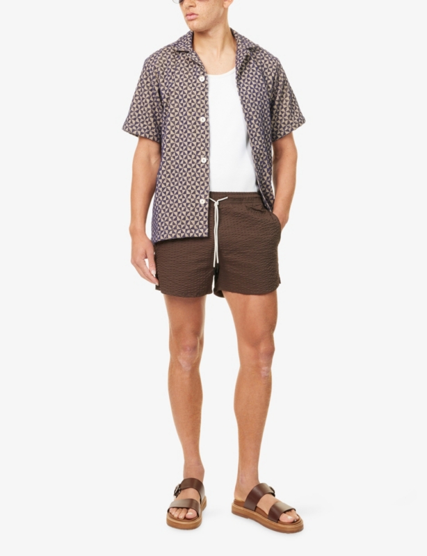 Puzzle Cuba Terry all-over pattern regular fit cotton shirt