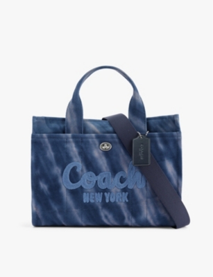 Coach Womens Midnight Navy Cargo Tie-dye Cotton Tote Bag