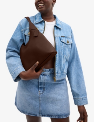 Shop Coach Womens Maple Brooklyn Branded Leather Shoulder Bag