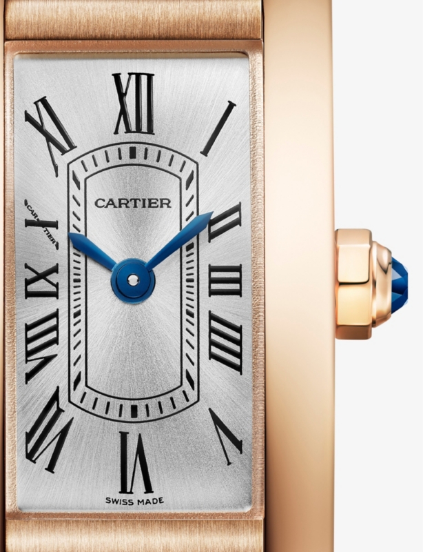CRWGTA0275 Tank Americaine Mini 18ct rose-gold and leather quartz watch