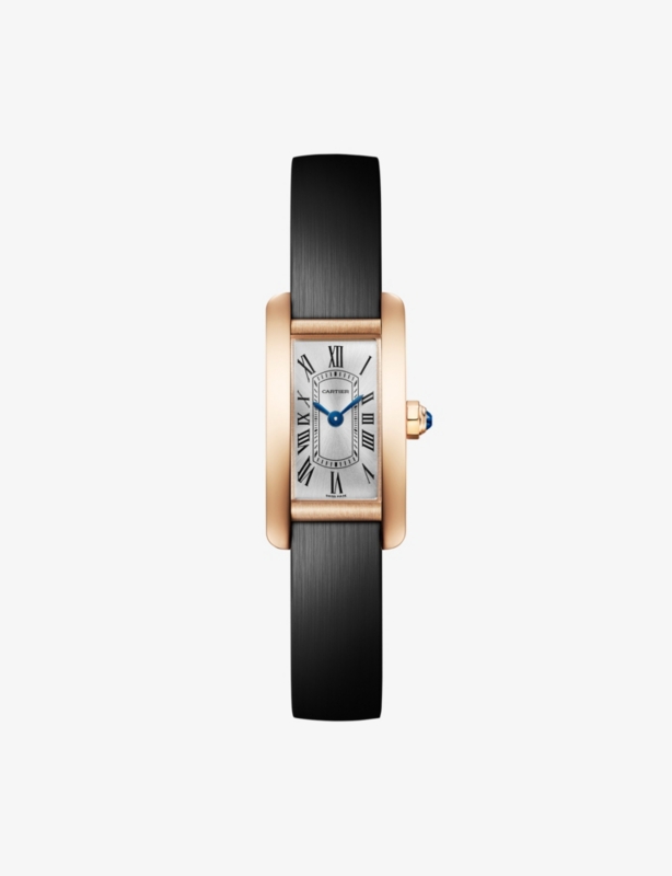 CRWGTA0275 Tank Americaine Mini 18ct rose-gold and leather quartz watch