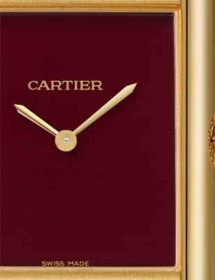 Shop Cartier Yellow Gold Crwgta0272 Tank Louis Large 18ct Yellow-gold And Leather Mechanical Watch