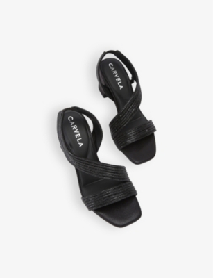 CARVELA WOMENS CARVELA GALA JEWEL-EMBELLISHED ROPE-EFFECT WOVEN SANDALS 