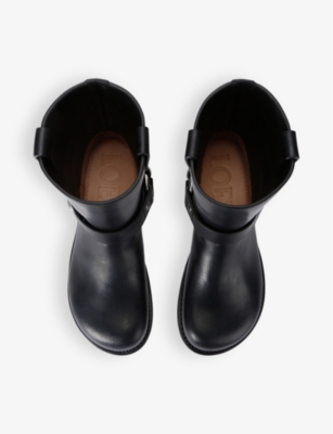 Campo brand-anagram calf-leather biker boots