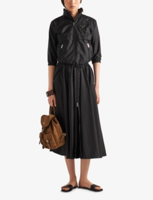 PRADA: Re-Nylon logo-plaque raglan-sleeve nylon rain jacket