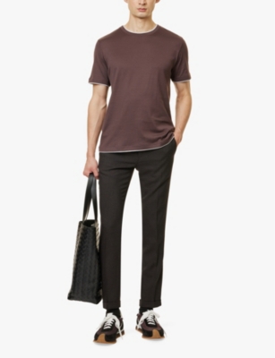 ELEVENTY: Contrast-trim short-sleeve cotton-jersey T-shirt