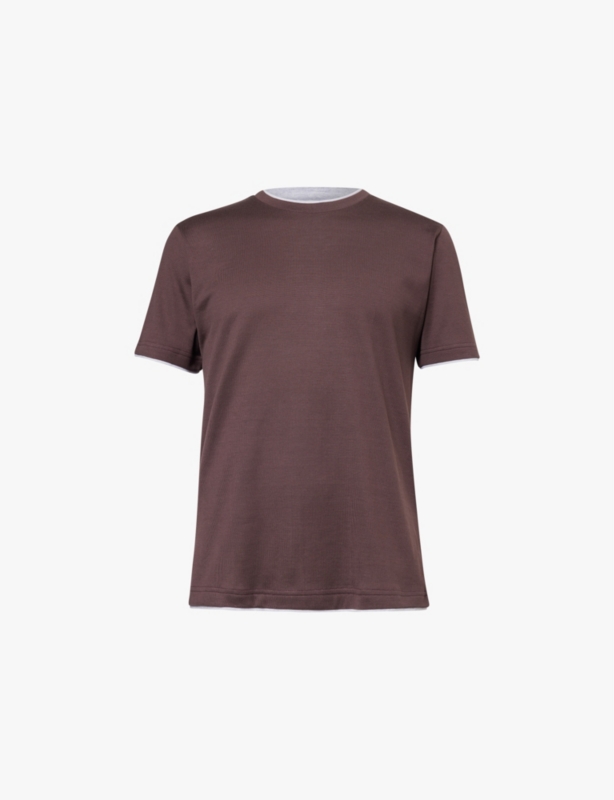 Contrast-trim short-sleeve cotton-jersey T-shirt