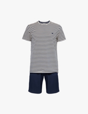 EMPORIO ARMANI: Brand-pattern cotton-jersey pyjama set