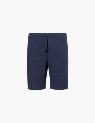 EMPORIO ARMANI: Brand-patch straight-leg mid-rise cotton-jersey shorts