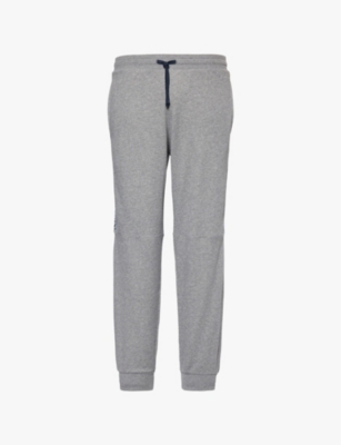 EMPORIO ARMANI: Elasticated-waist tapered cotton-blend jogging bottoms