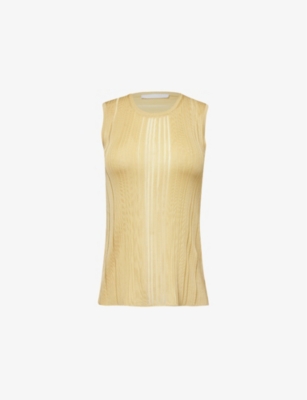 HELMUT LANG: Sheer striped knitted top