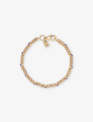 CRYSTAL HAZE: Serena x Evil Eye 18ct gold-plated brass, enamel and cubic zirconia bracelet