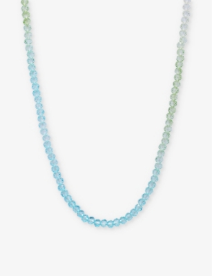 Crystal Haze Womens Blue Mint Candyfloss Bead-embellished 18ct Yellow Gold-plated Brass Necklace