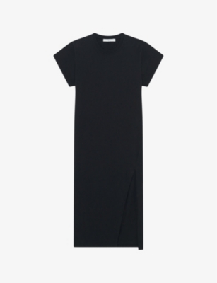Iro Womens Bla01 Litonya Short-sleeve Relaxed-fit Cotton T-shirt Dress In Bla01