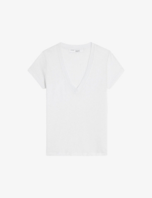 Iro T-shirt En Lin Col V Rodeo In Whi01