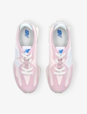 NEW BALANCE PALE PINK KIDS' 327 SUEDE AND MESH LOW-TOP TRAINERS EUR 31 / 12.5 UK