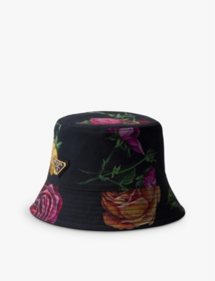 PRADA: Reversible floral-print cotton bucket hat