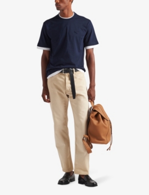 Prada Short Sleeves Crewneck T-shirt In Blue