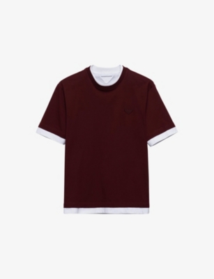 PRADA: Boxy-fit layered cotton T-shirt