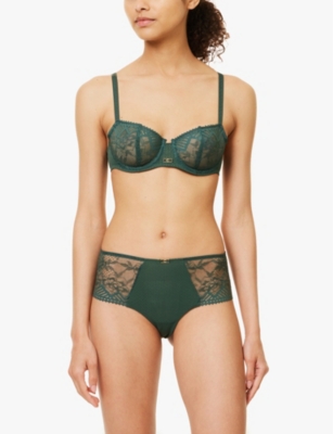 Chantelle Womens Empire Green Origins Shorty Lace Briefs In Empire Green