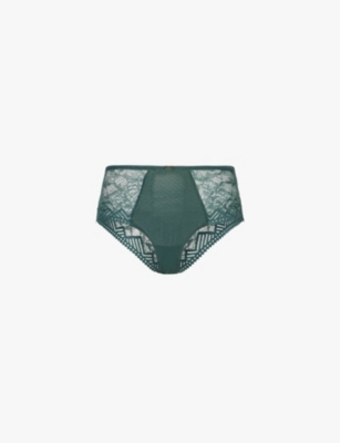 Chantelle Womens Empire Green Origins Shorty Lace Briefs In Empire Green