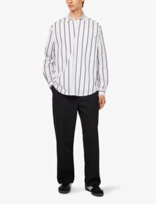 MKI MIYUKI-ZOKU: Striped logo-pattern cotton shirt