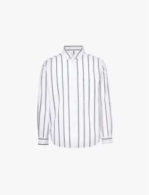 MKI MIYUKI-ZOKU: Striped logo-pattern cotton shirt