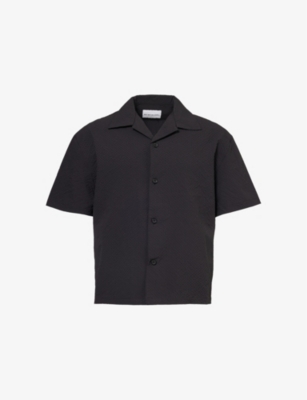 Mki Miyuki Zoku Mki Miyuki-zoku Mens Black Seersucker Woven Shirt