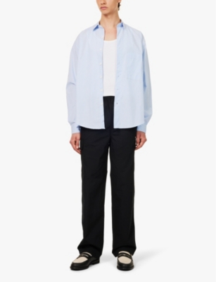 MKI MIYUKI-ZOKU: Straight-leg mid-rise cotton trousers