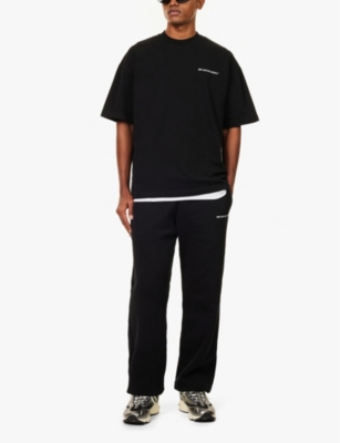 Mki Miyuki Zoku Uniform Brand-print Cotton-blend Jogging Bottoms In Black