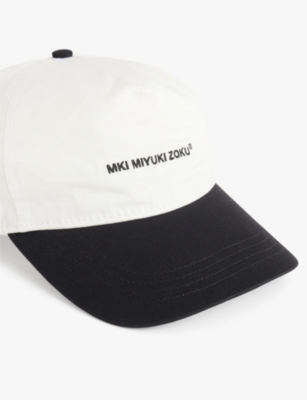 Shop Mki Miyuki Zoku Ens Brand-embroidered Cotton Baseball Cap Ecru Black