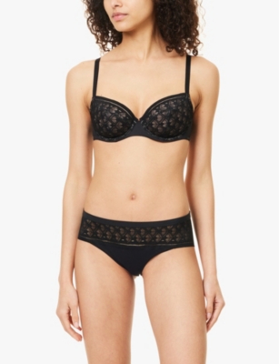 Chantelle Womens Black Ace Stretch-lace Full-cup Bra In Black