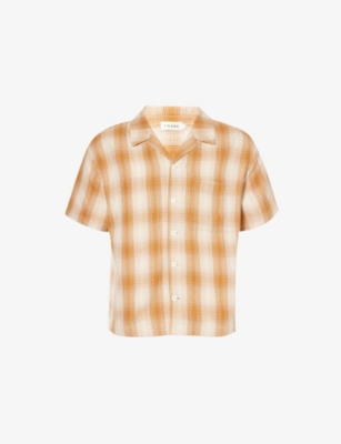 FRAME: Baja regular-fit short-sleeve checked cotton shirt