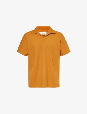 FRAME: Jacquard short-sleeve cotton-jersey polo shirt