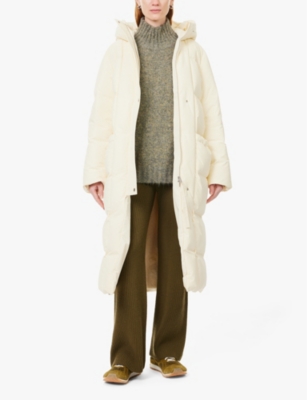 Shop Jil Sander Womens Dune Quilted Hooded Down Coat